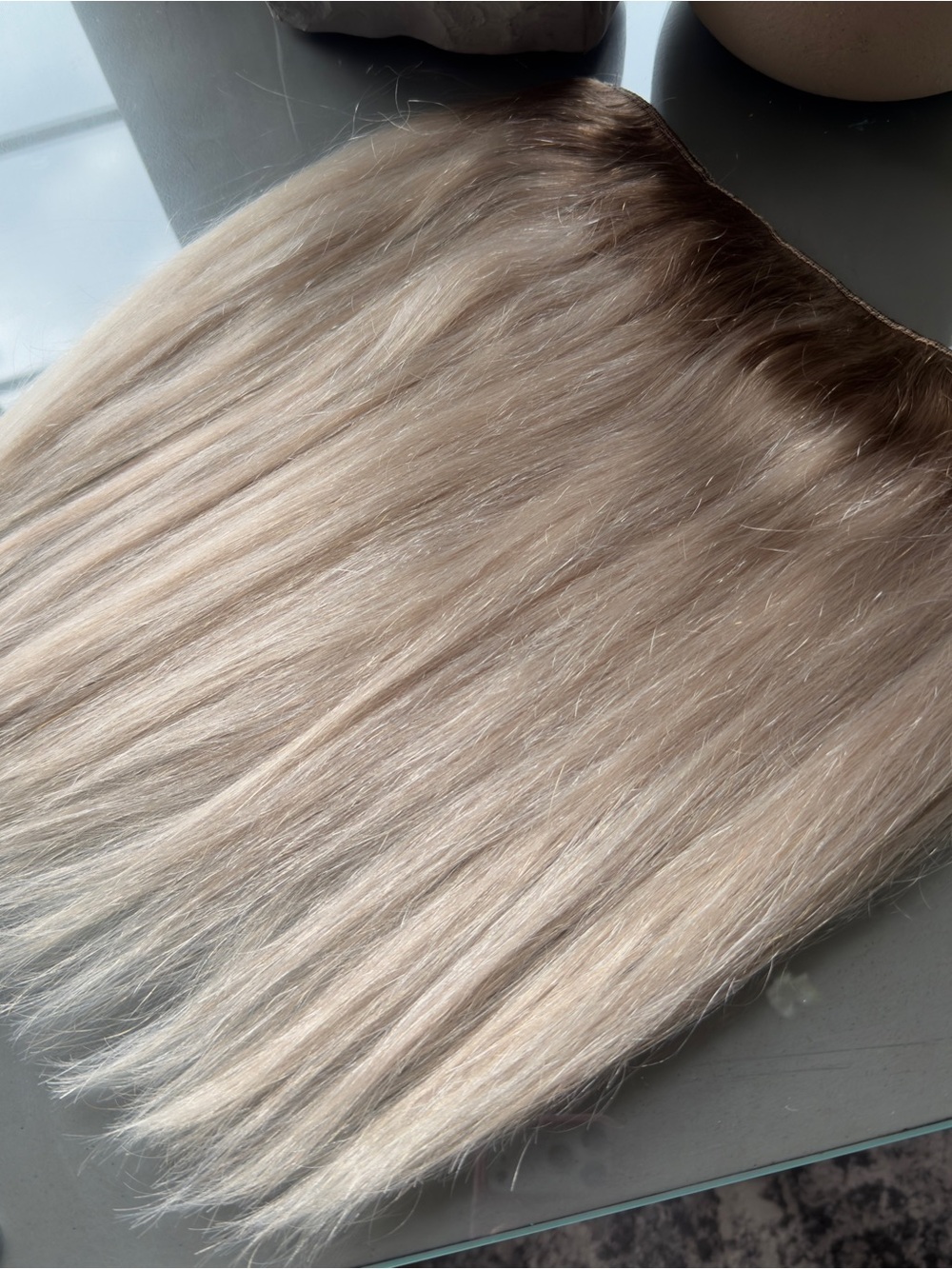 Blonde halo 100% human hair extension